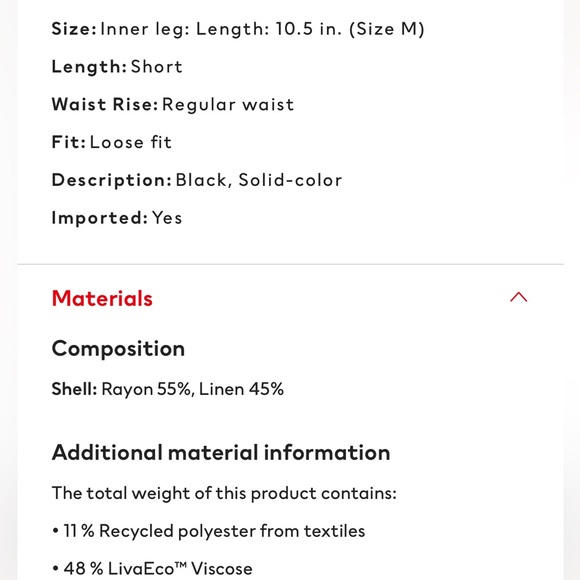 h & m • linen shorts - Picture 4 of 4